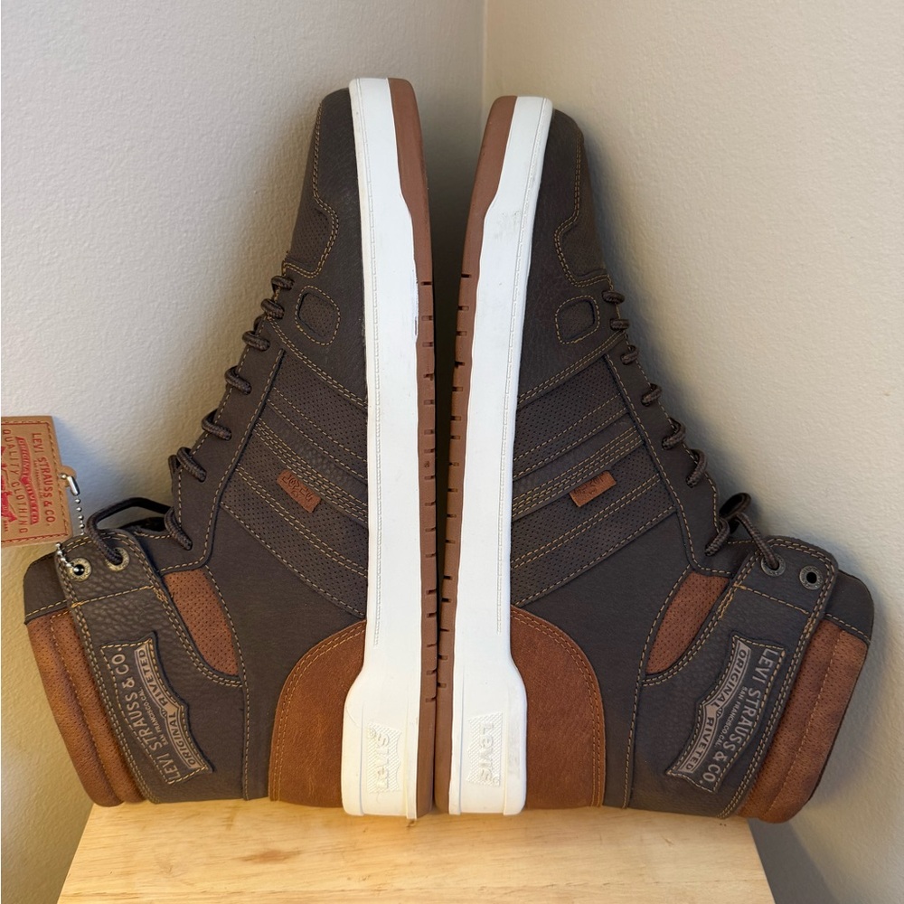 Levi’s Men’s High-Top Sneakers / Boots – Brown & Dark Gray – Size 13 - Picture 5 of 9